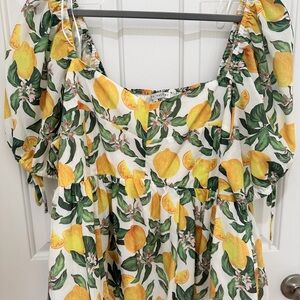 English Factory Lemon Smocked Women's Top